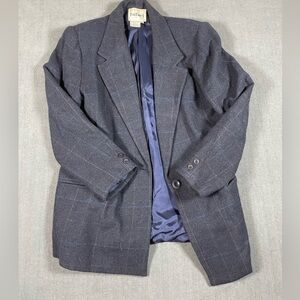 Vintage Rafael 100% Wool Plaid Blazer – Size 14
